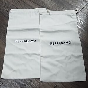 Salvatore Ferragamo White Dust Bag with Black Logo